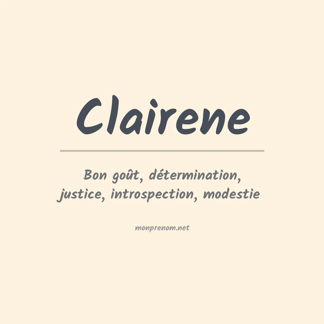 Signification du prénom Clairene