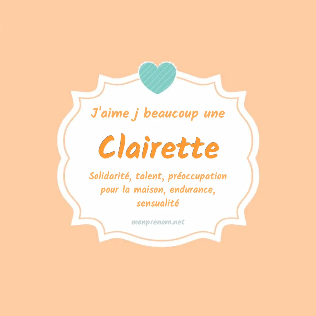 J'aime beaucoup Clairette