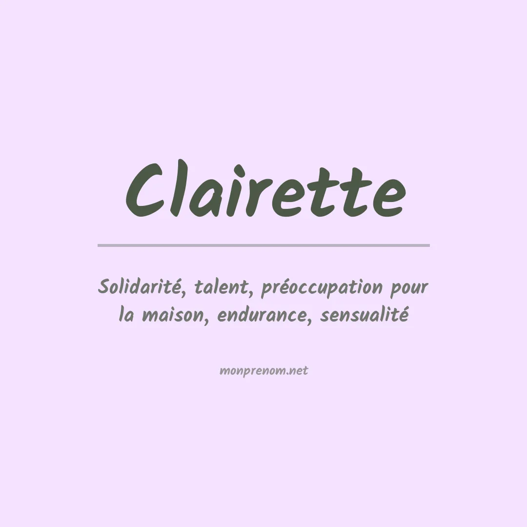 Signification du prénom Clairette
