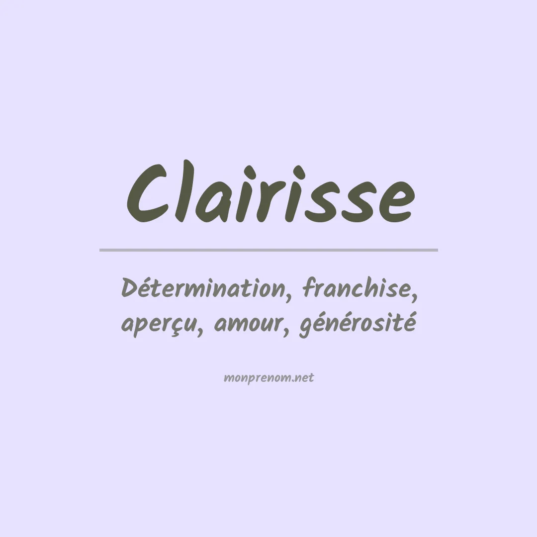Signification du prénom Clairisse