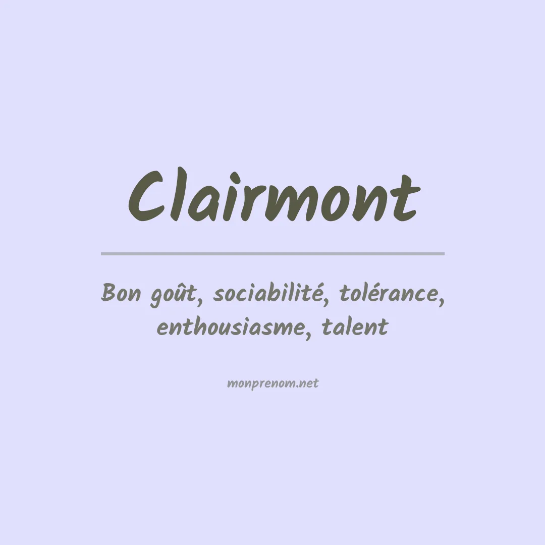 Prénom Clairmont