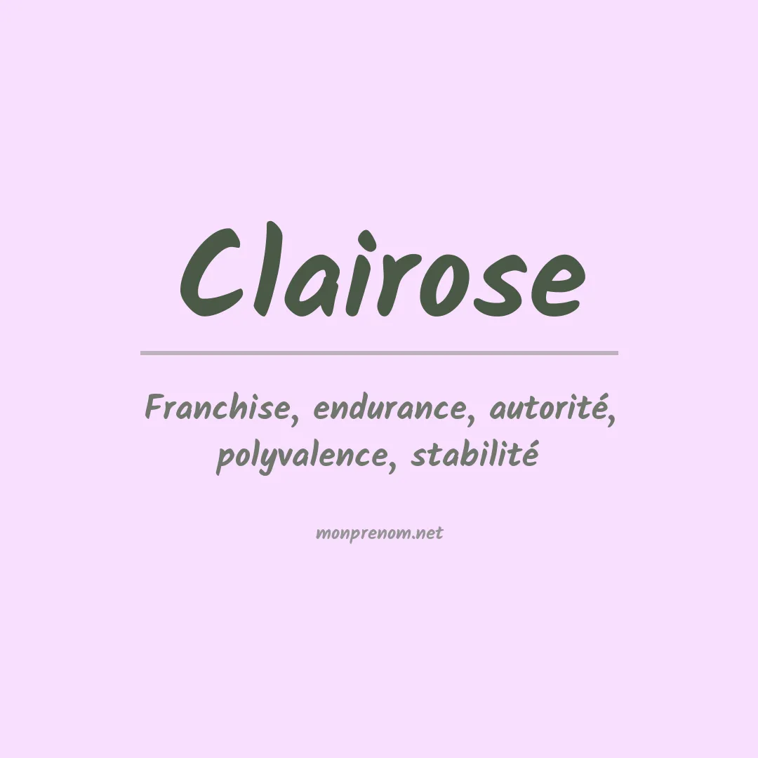 Signification du prénom Clairose