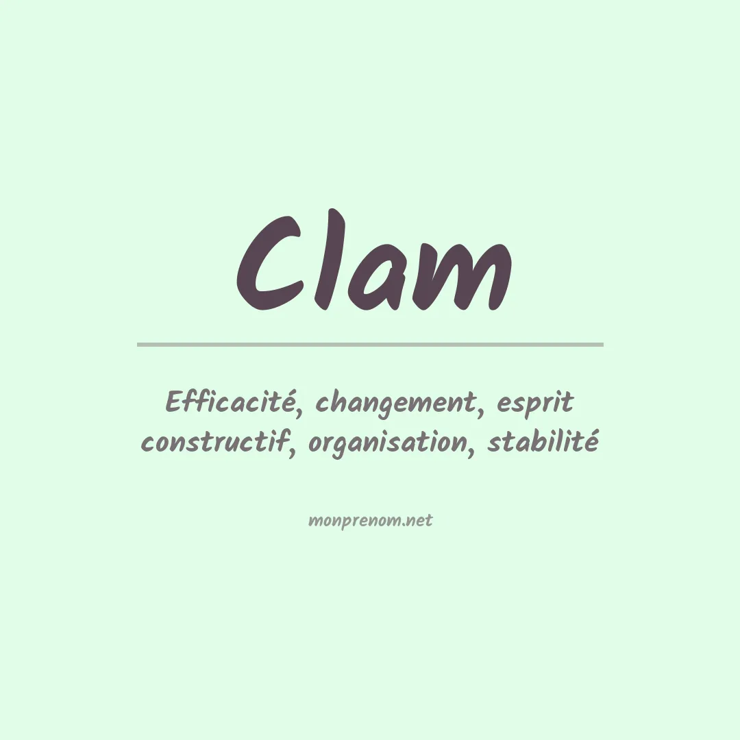 Signification du prénom Clam