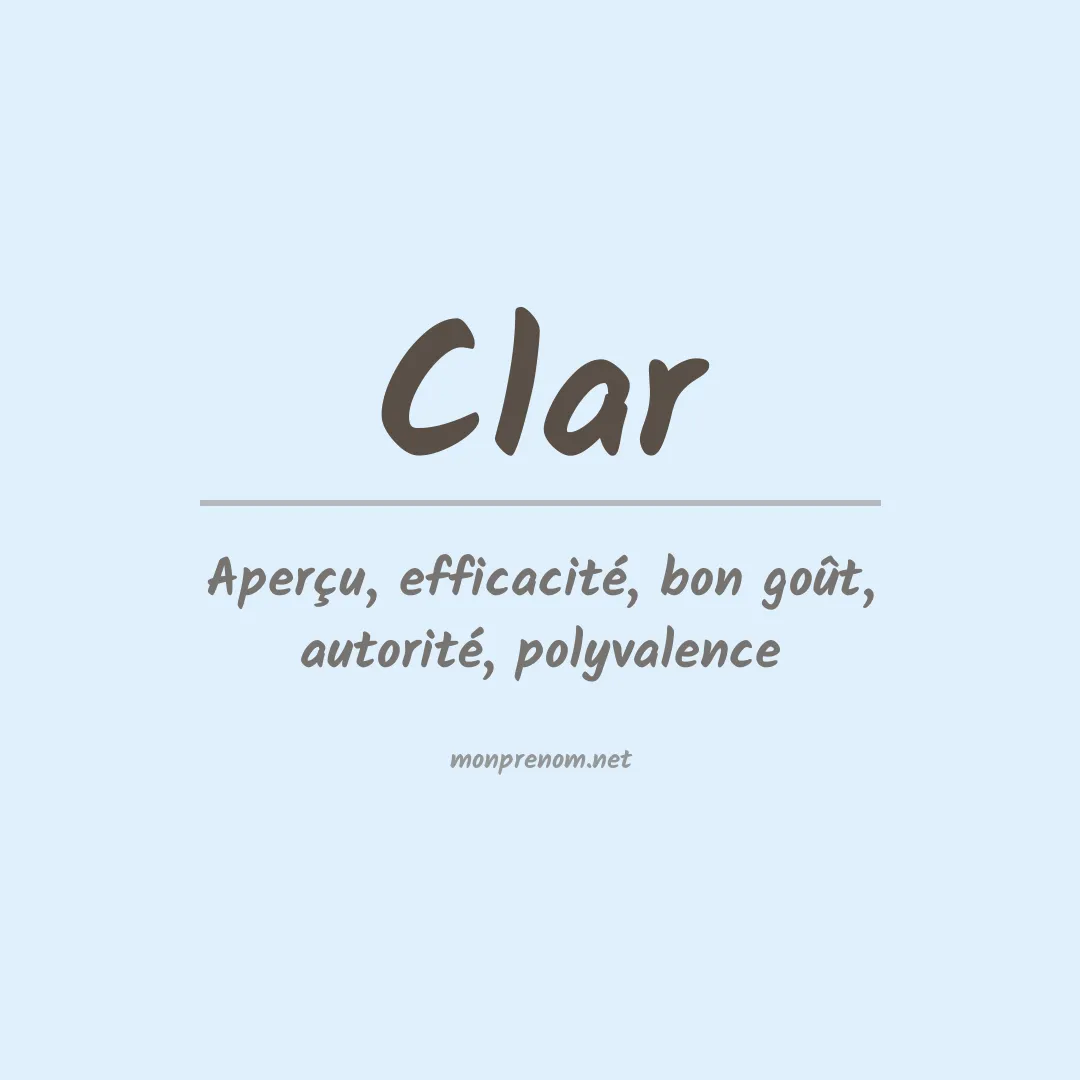 Prénom Clar