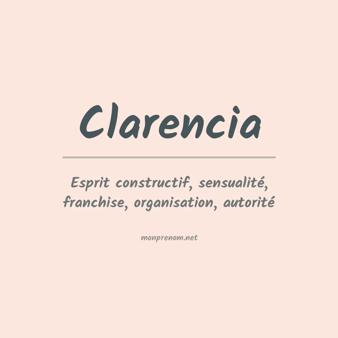 Signification du prénom Clarencia