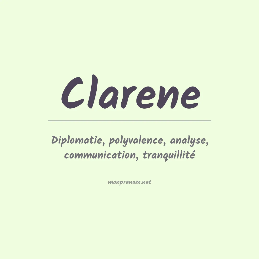 Signification du prénom Clarene