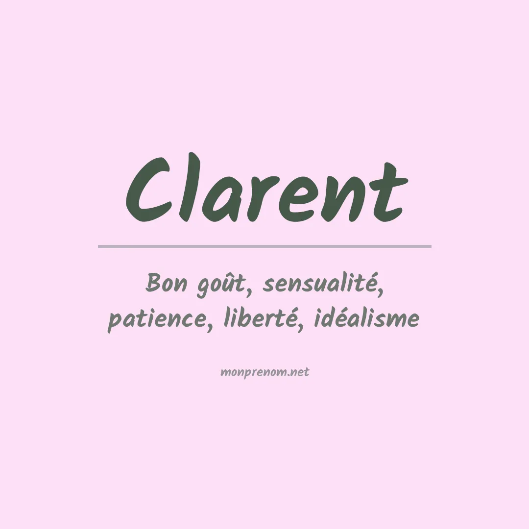Signification du prénom Clarent