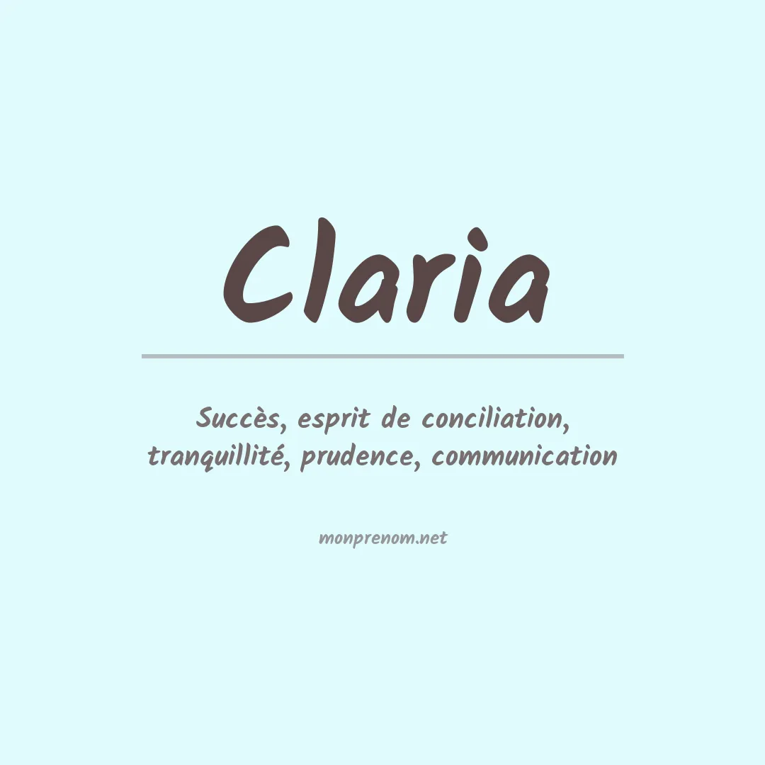 Signification du prénom Claria