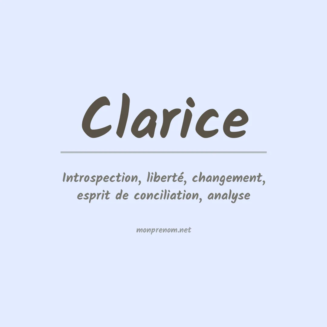 Signification du prénom Clarice