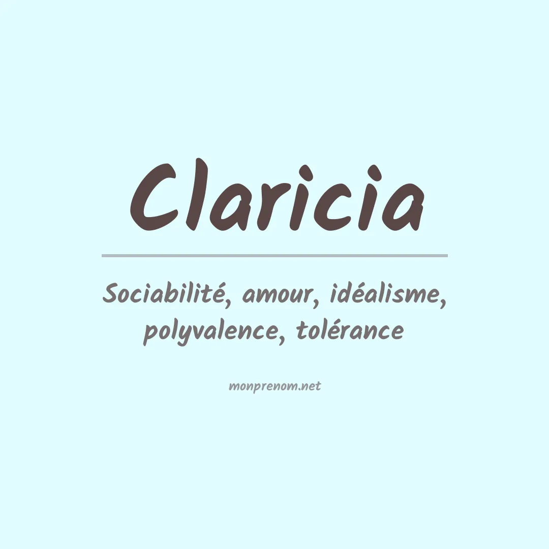 Signification du prénom Claricia