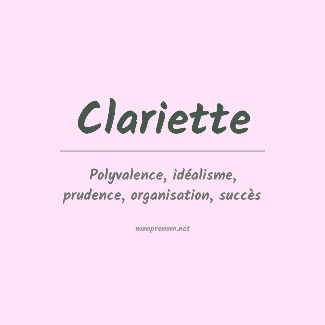 Signification du prénom Clariette