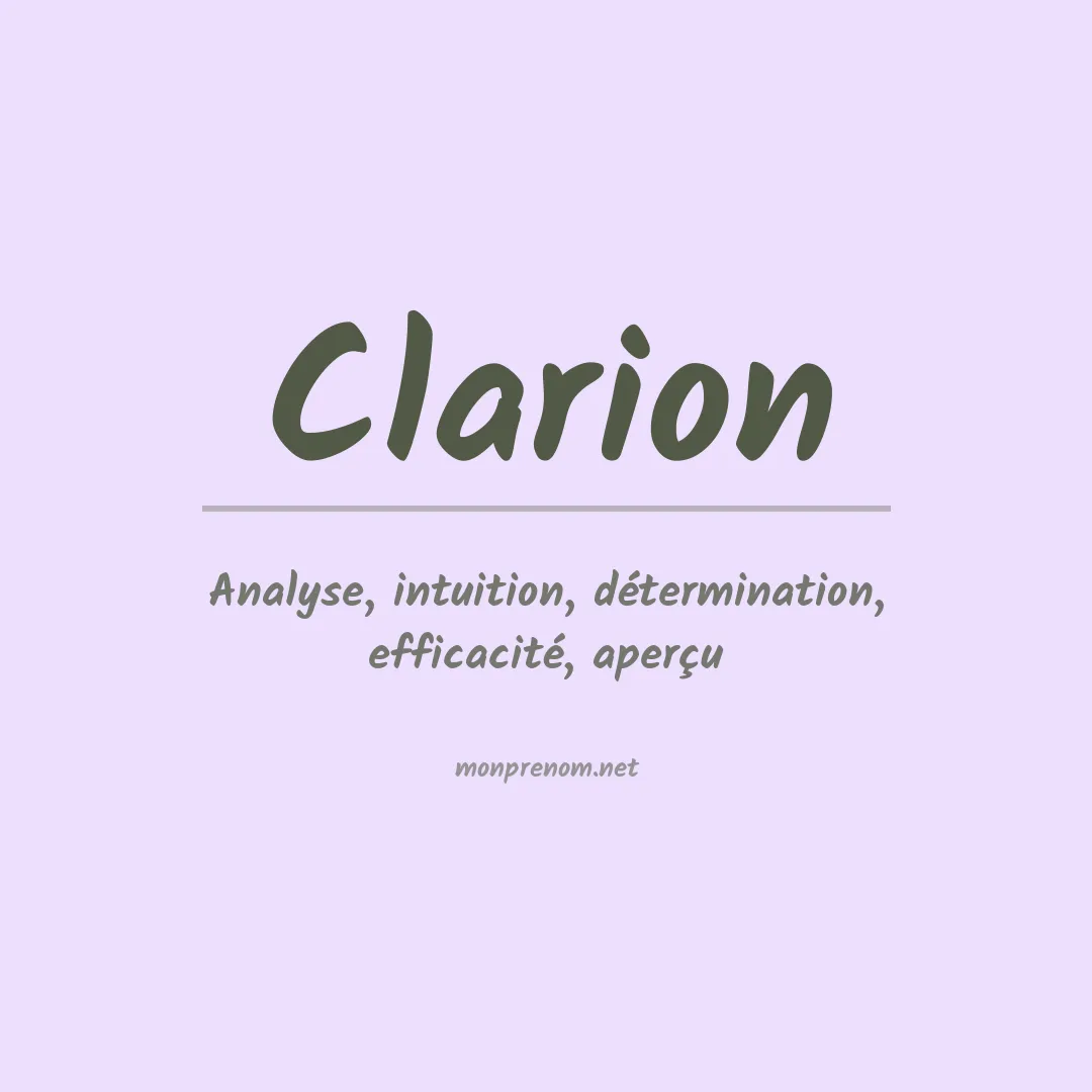 Signification du prénom Clarion