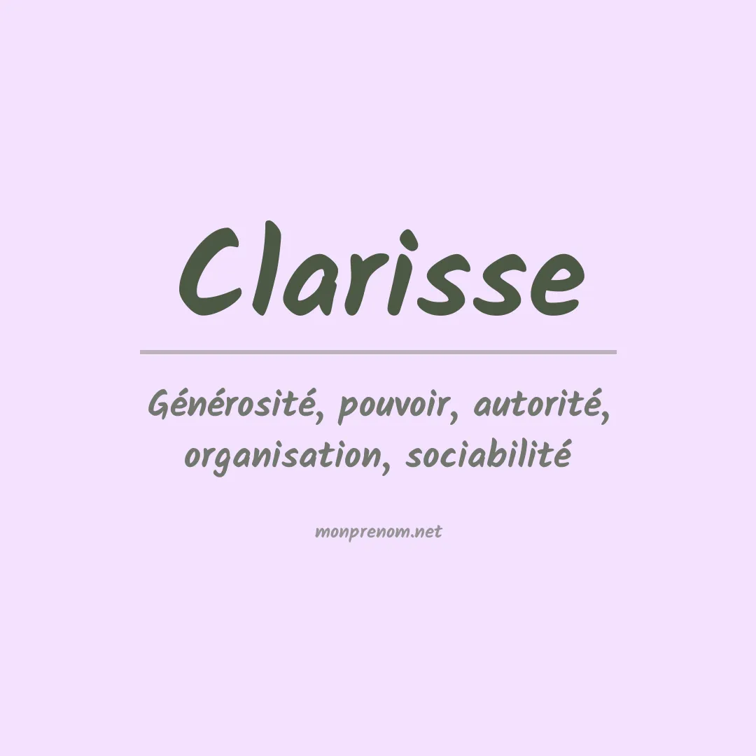 Signification du prénom Clarisse