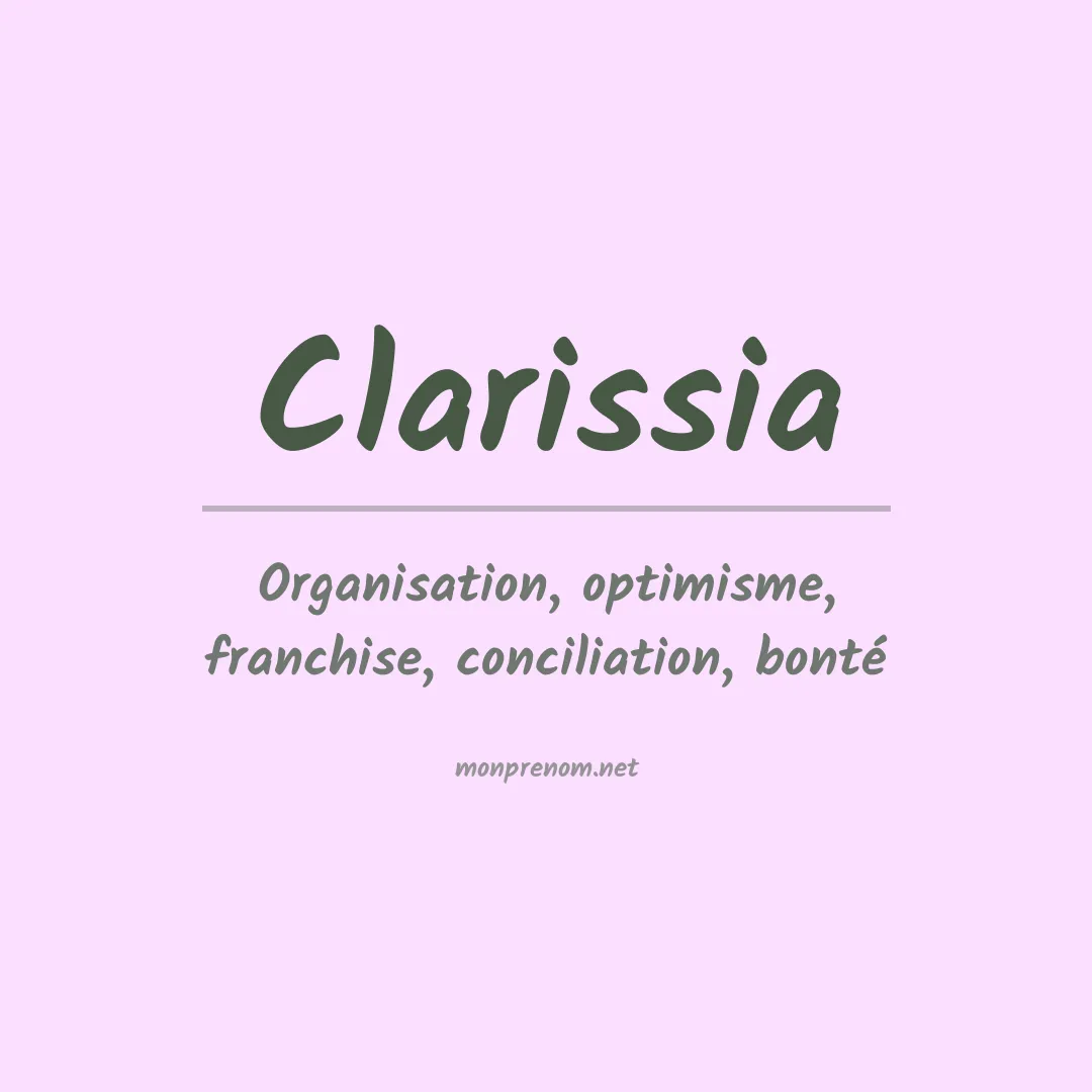 Signification du prénom Clarissia