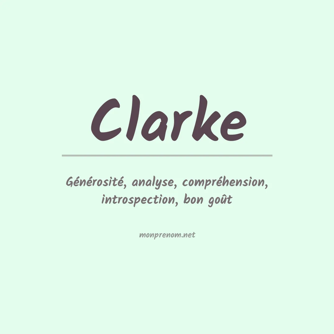 Signification du prénom Clarke