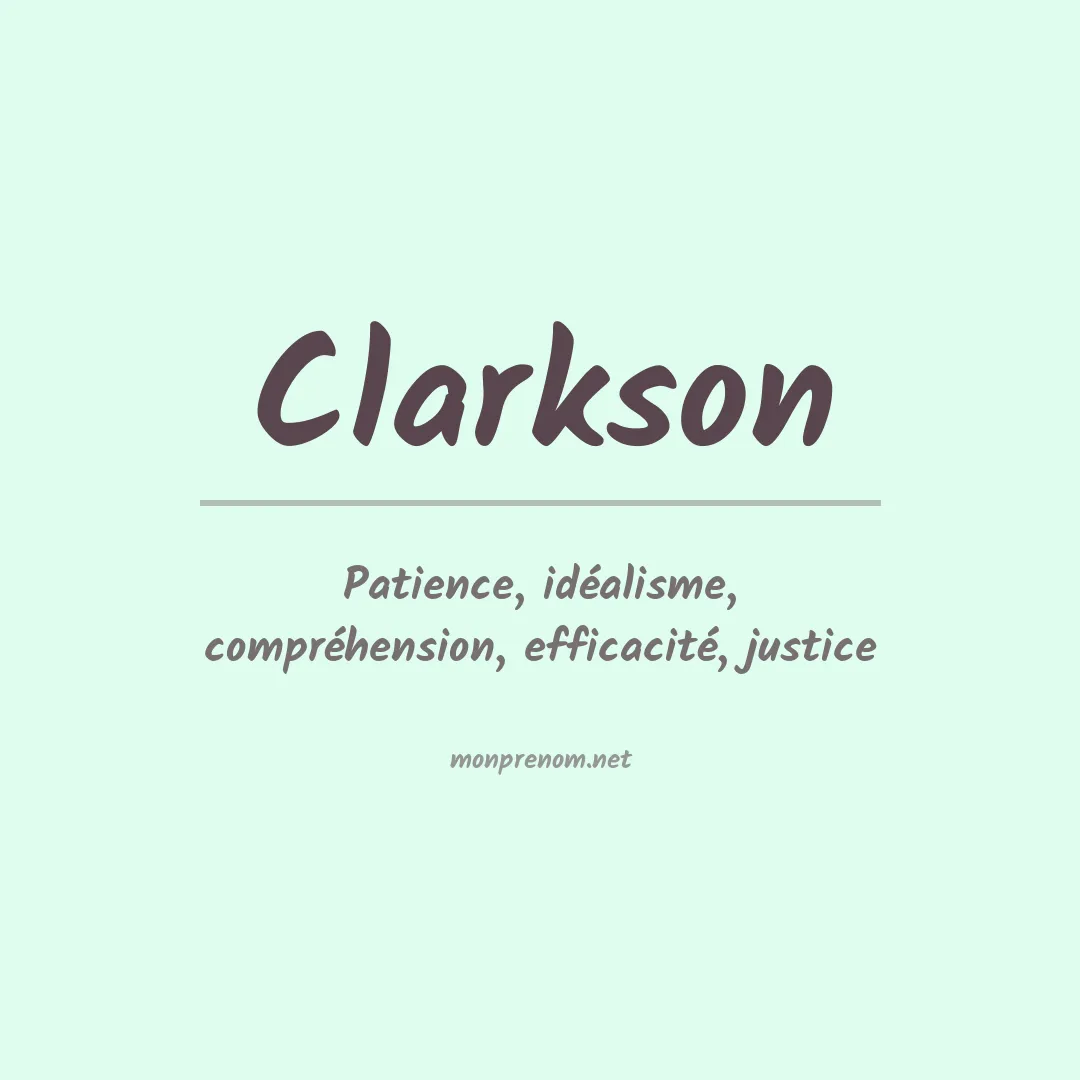 Signification du prénom Clarkson