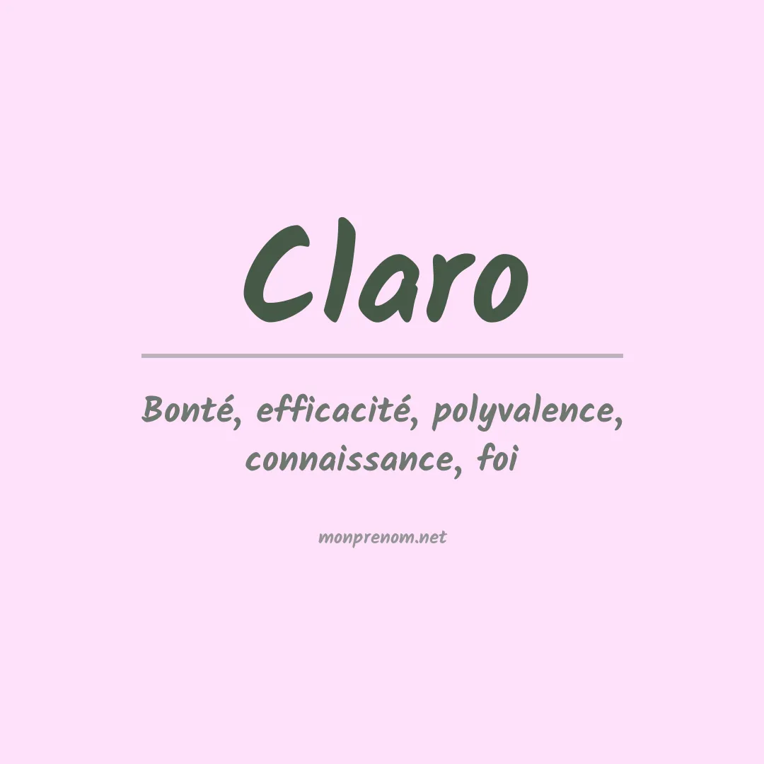 Prénom Claro