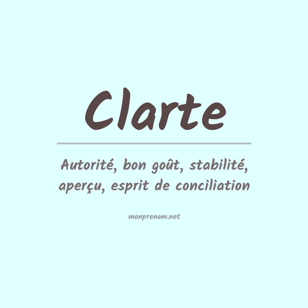 Signification du prénom Clarte