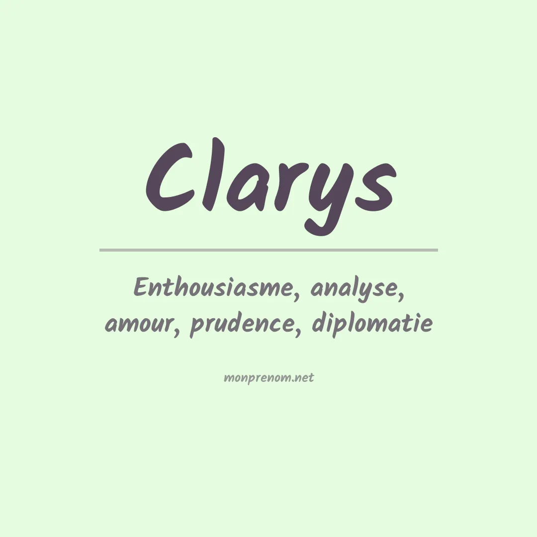 Signification du prénom Clarys