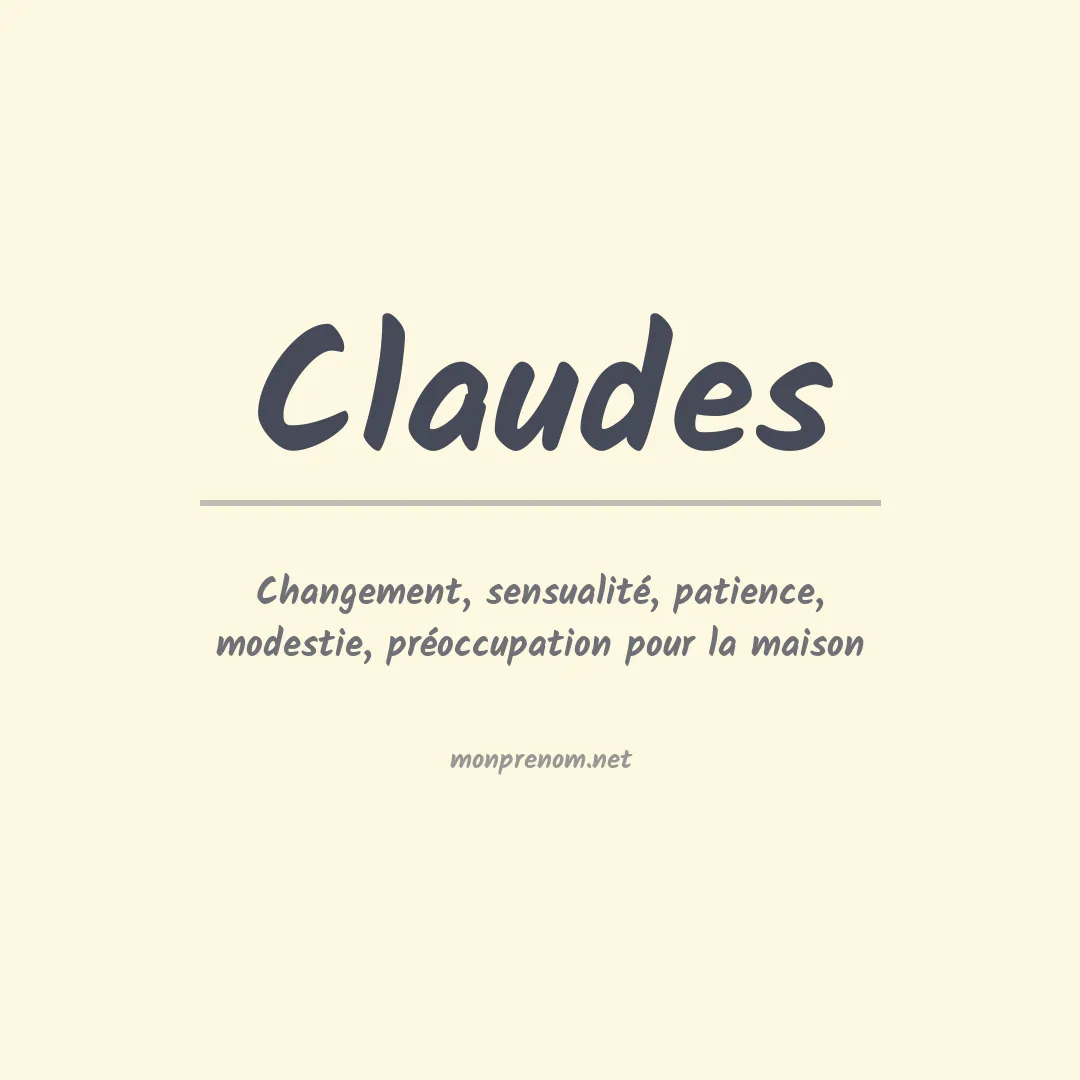 Signification du prénom Claudes