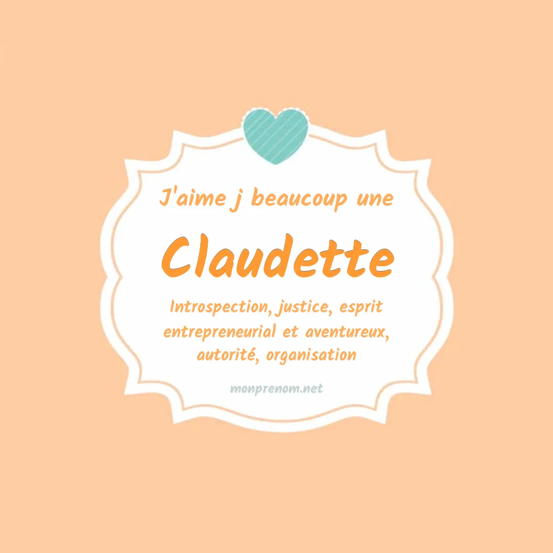 J'aime beaucoup Claudette