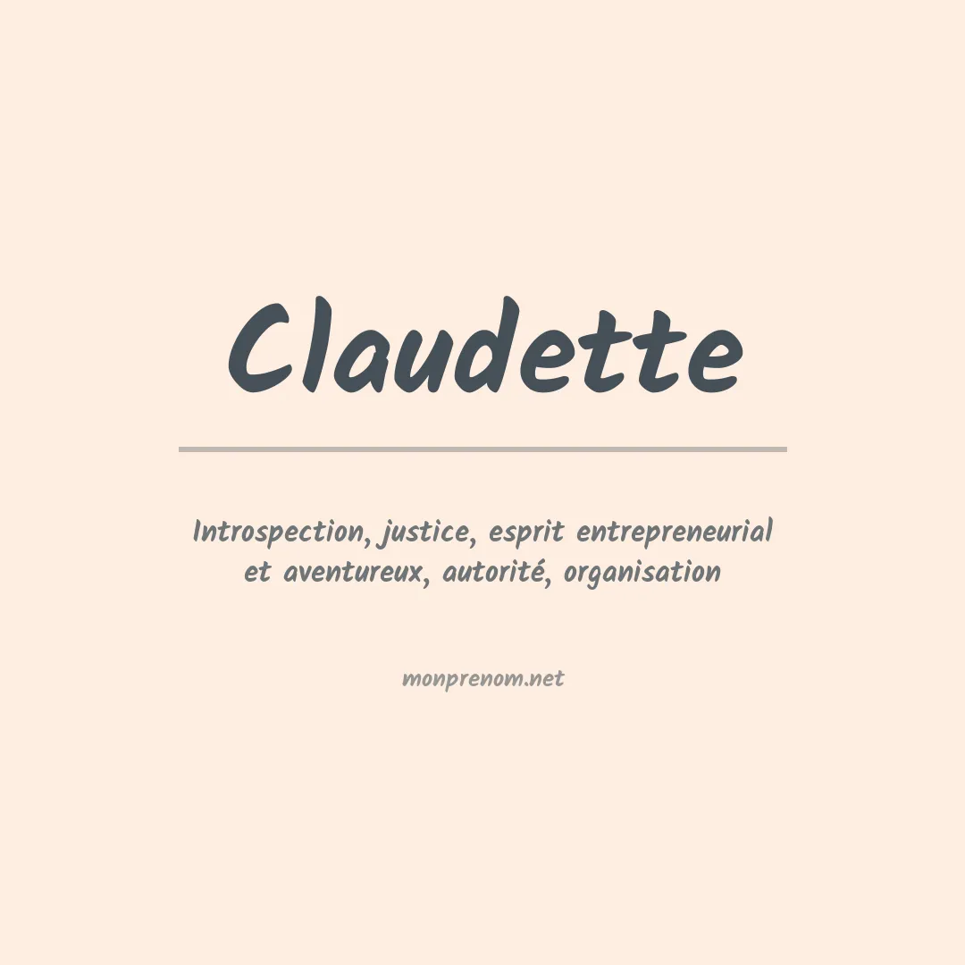 Prénom Claudette