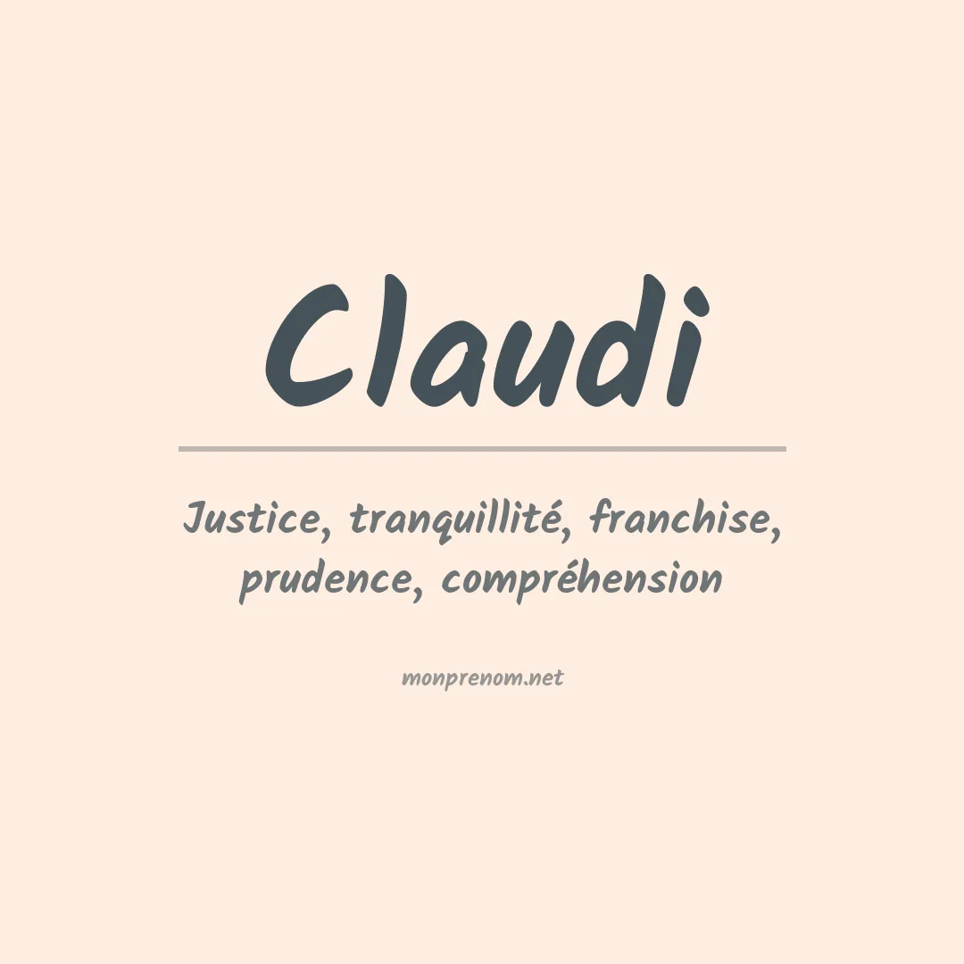 Signification du prénom Claudi