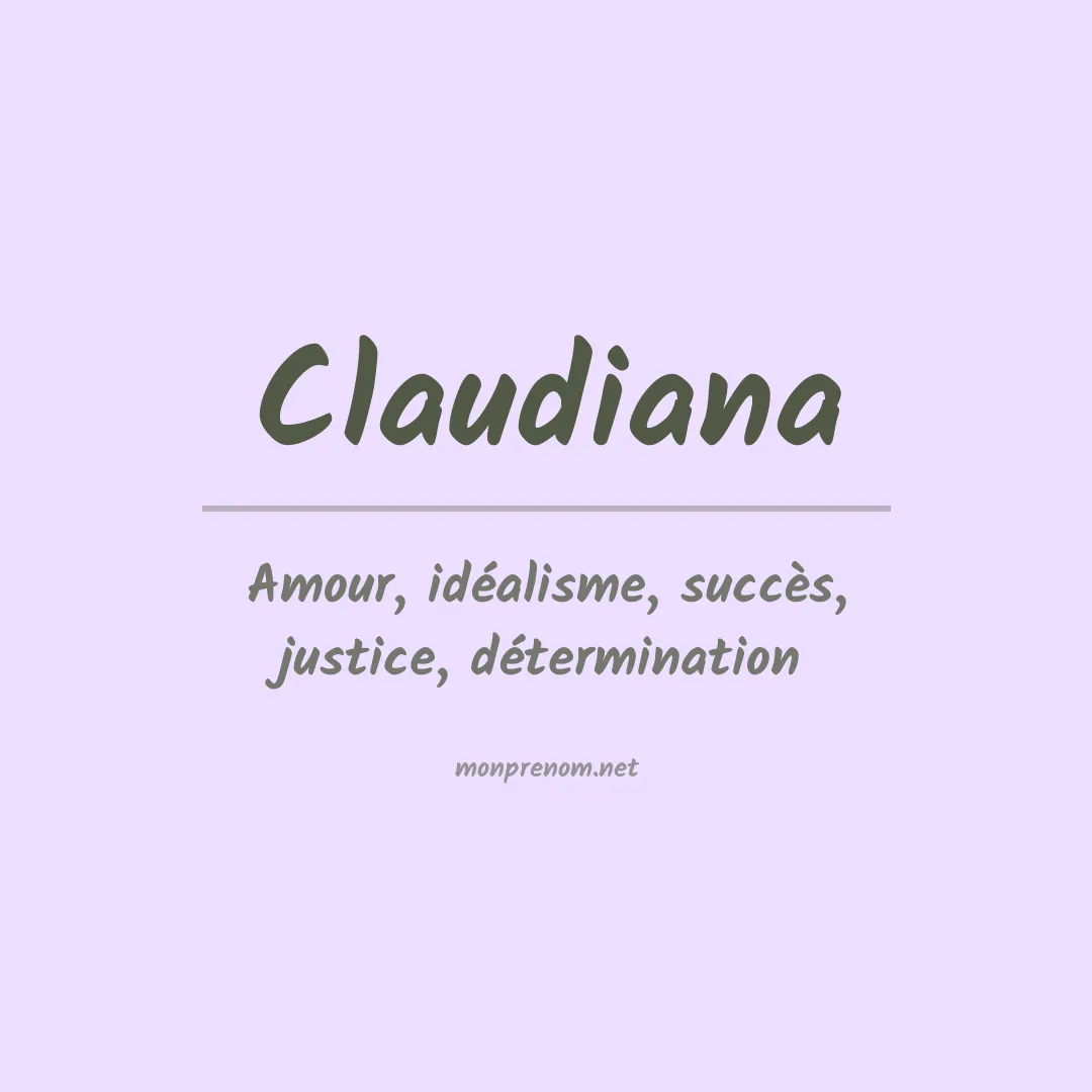 Signification du prénom Claudiana