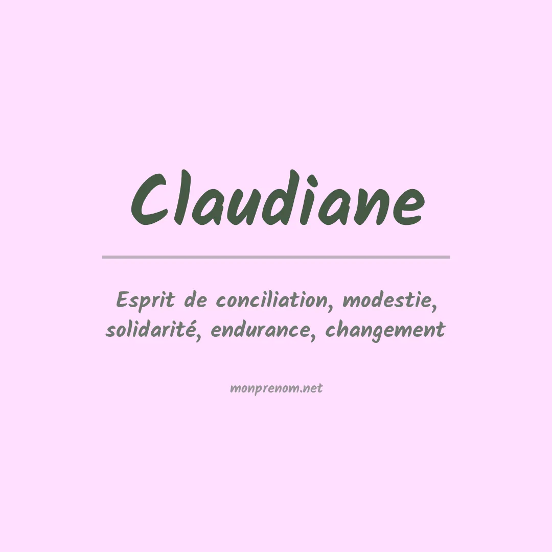 Signification du prénom Claudiane