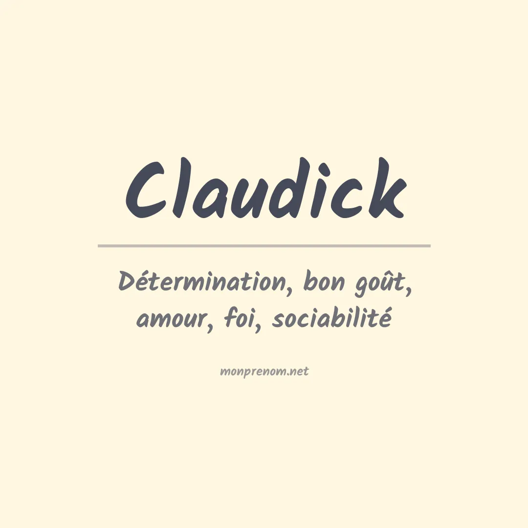 Signification du prénom Claudick