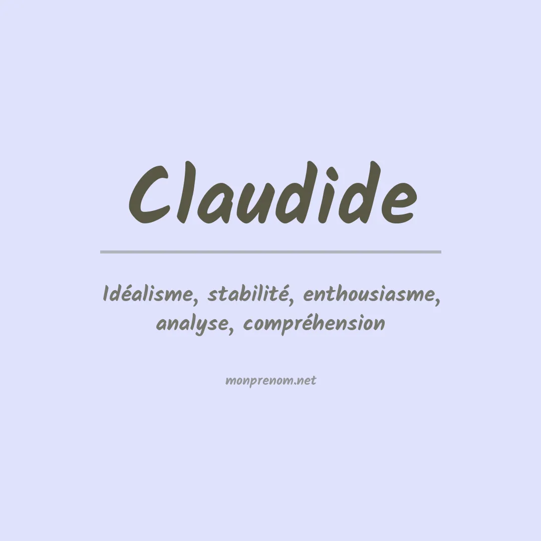 Signification du prénom Claudide