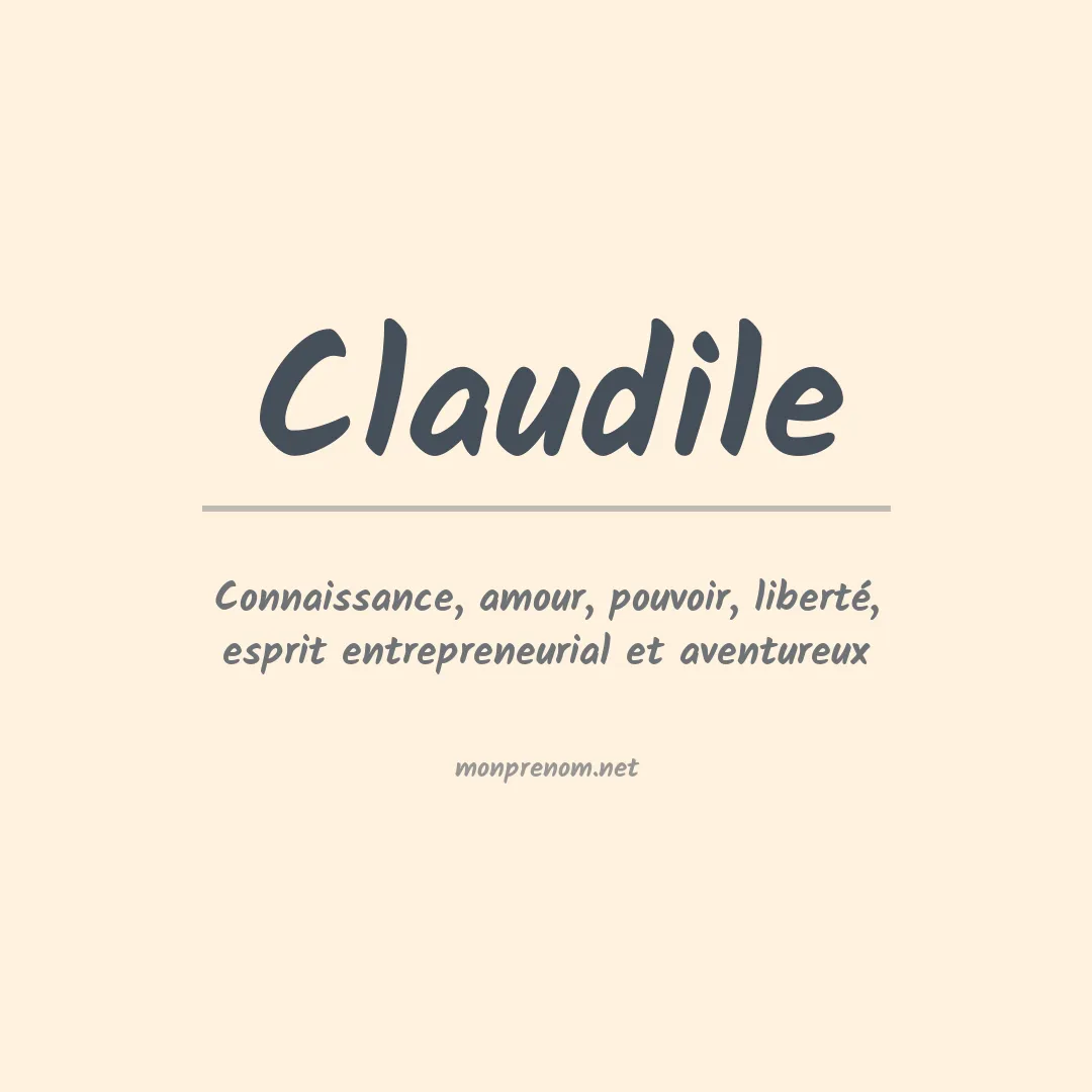 Signification du prénom Claudile