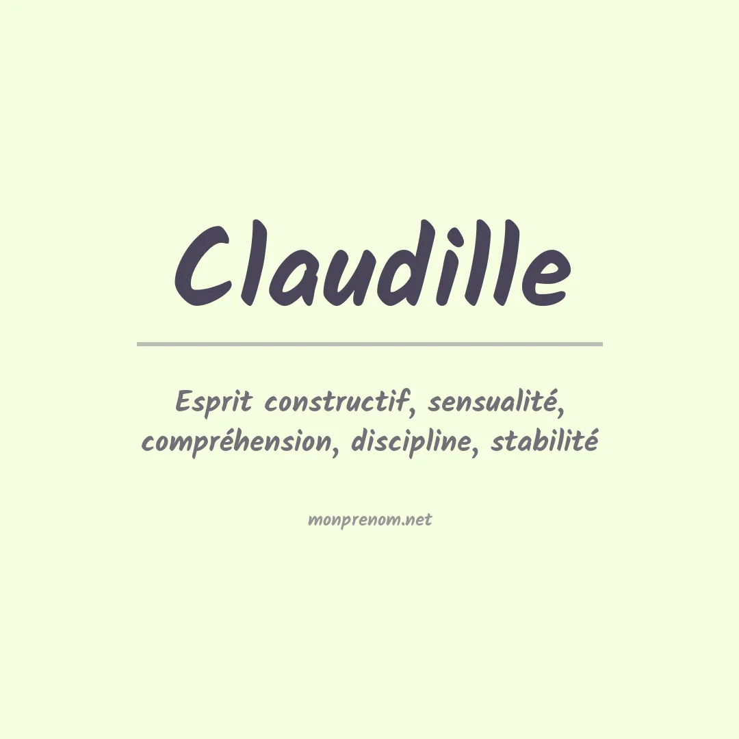 Signification du prénom Claudille