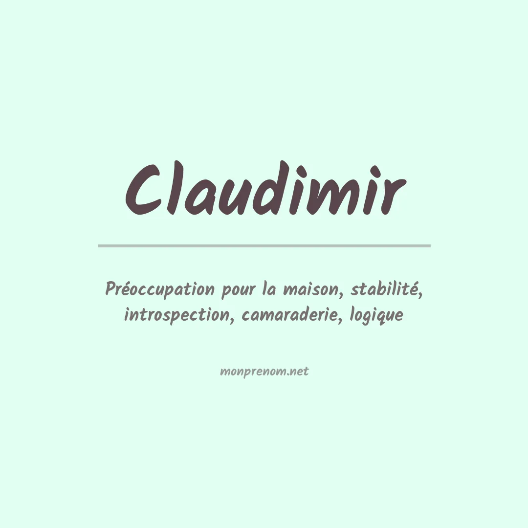 Signification du prénom Claudimir