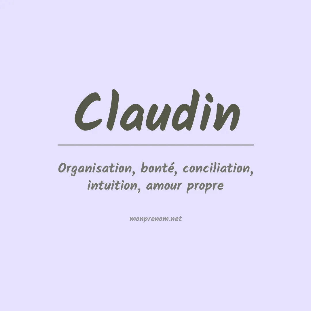 Signification du prénom Claudin