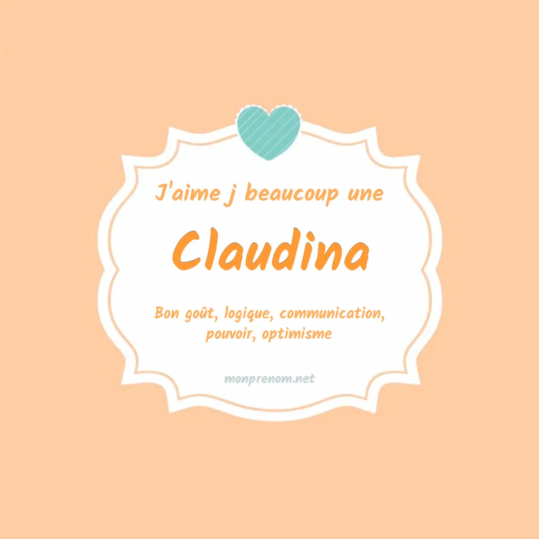 J'aime beaucoup Claudina