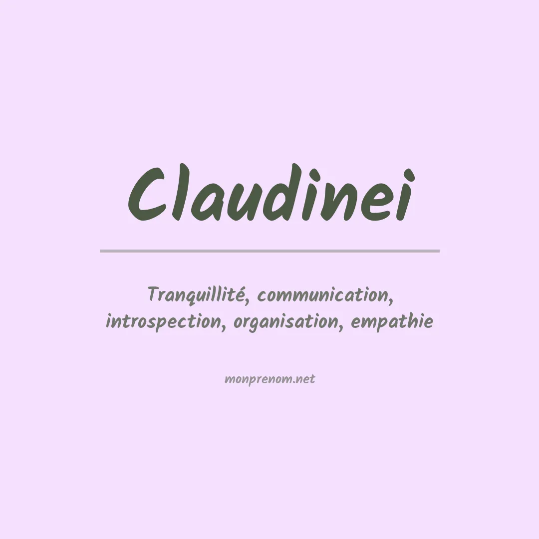 Signification du prénom Claudinei