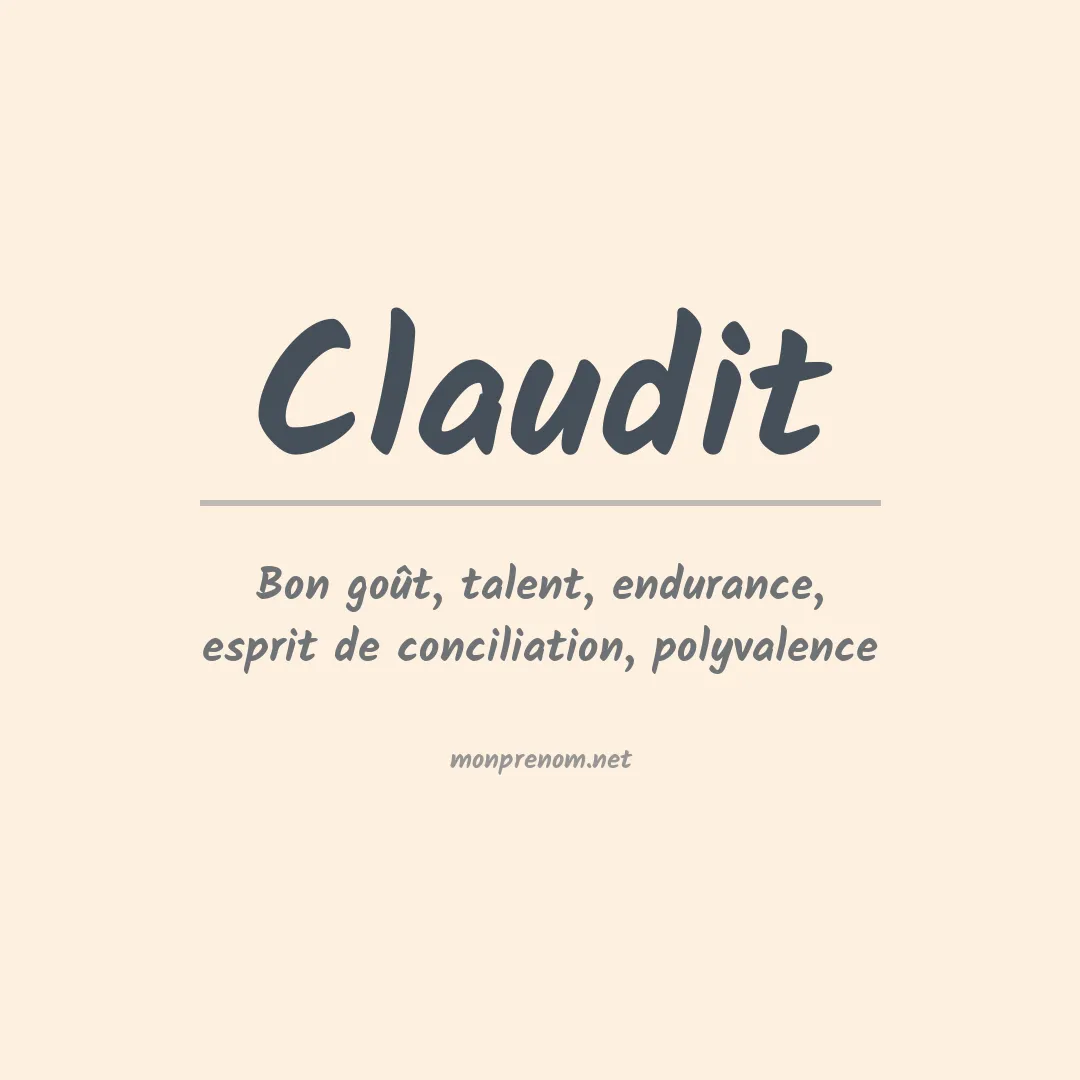 Signification du prénom Claudit