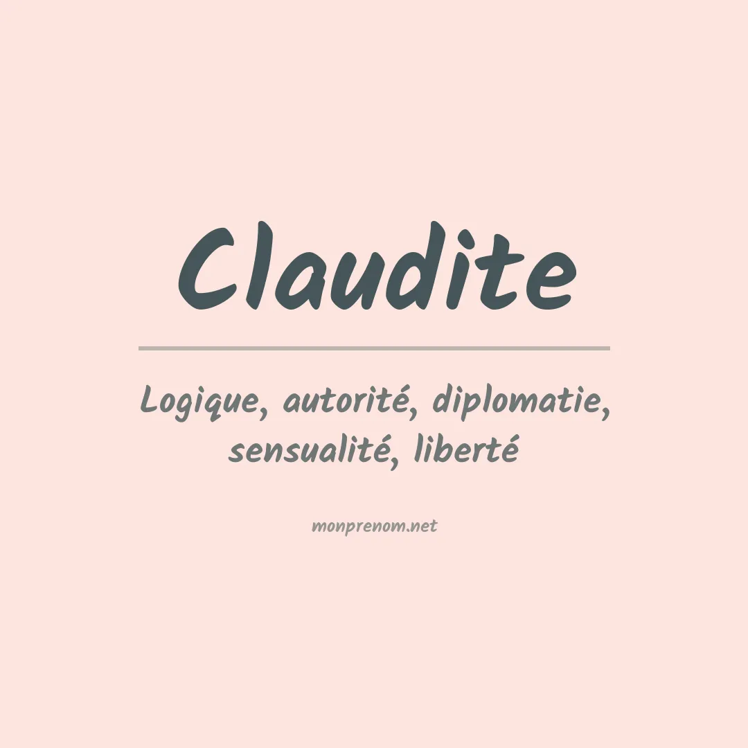 Signification du prénom Claudite
