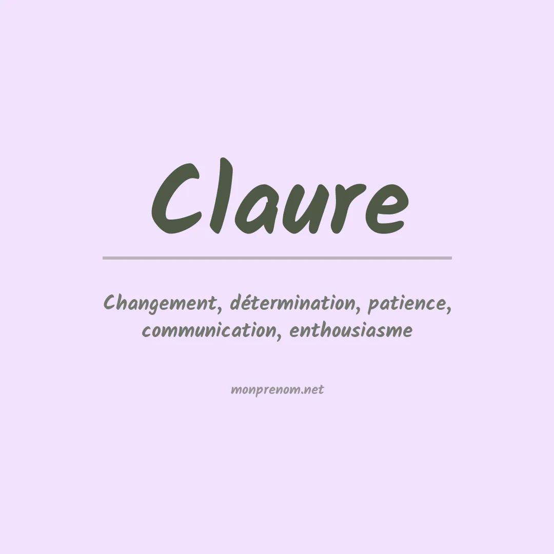 Signification du prénom Claure