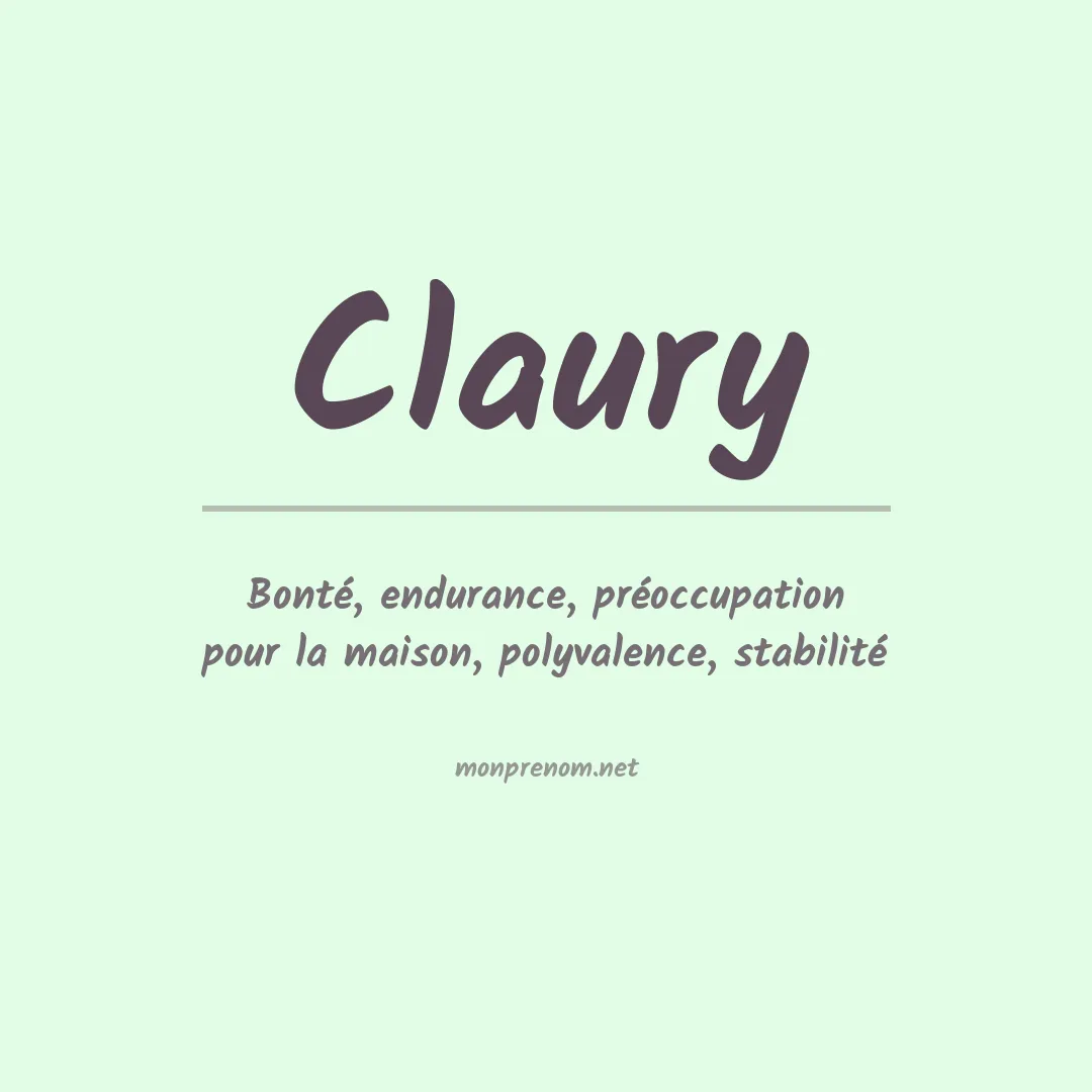 Signification du prénom Claury