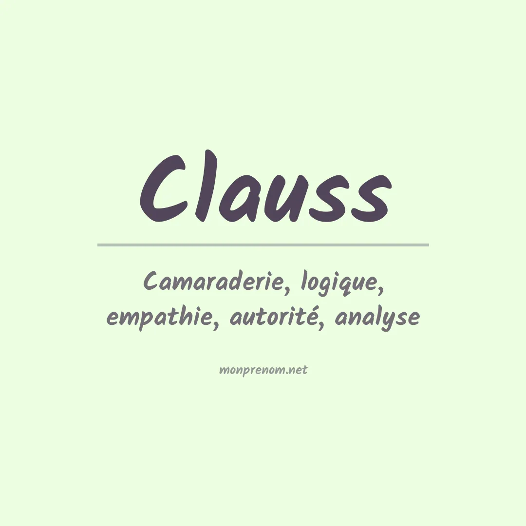 Prénom Clauss