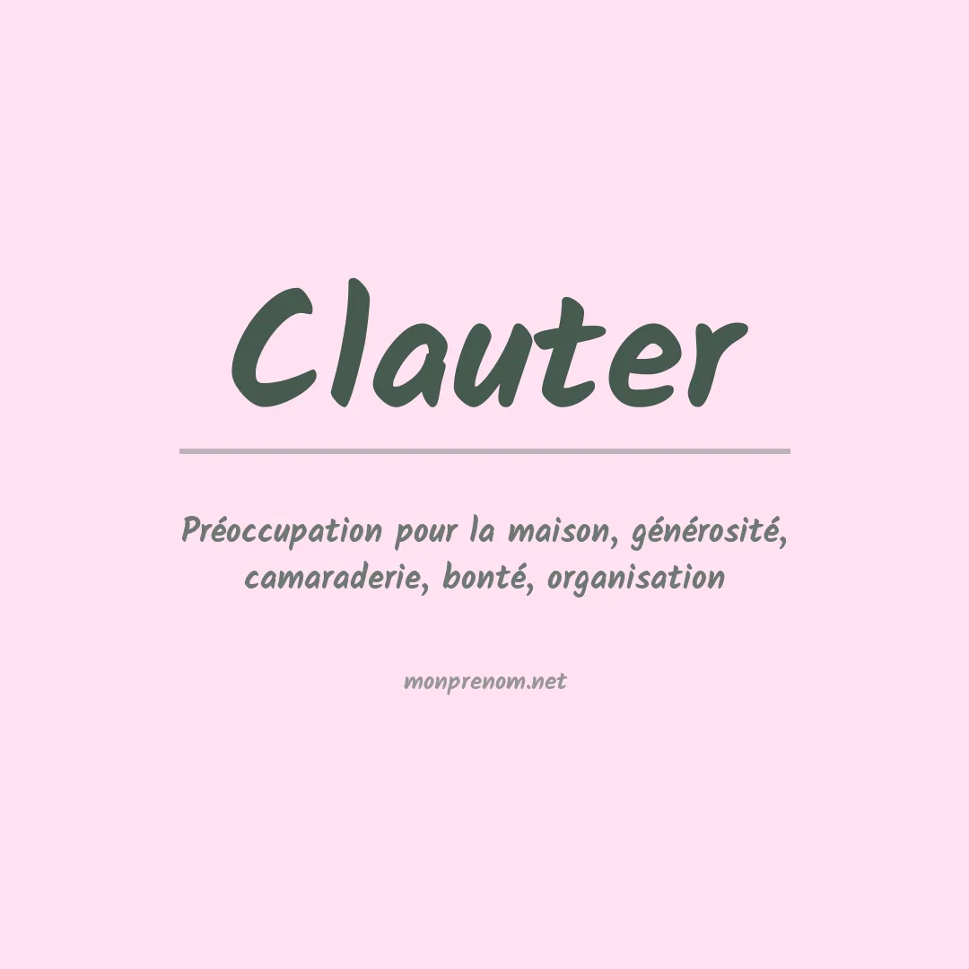 Signification du prénom Clauter