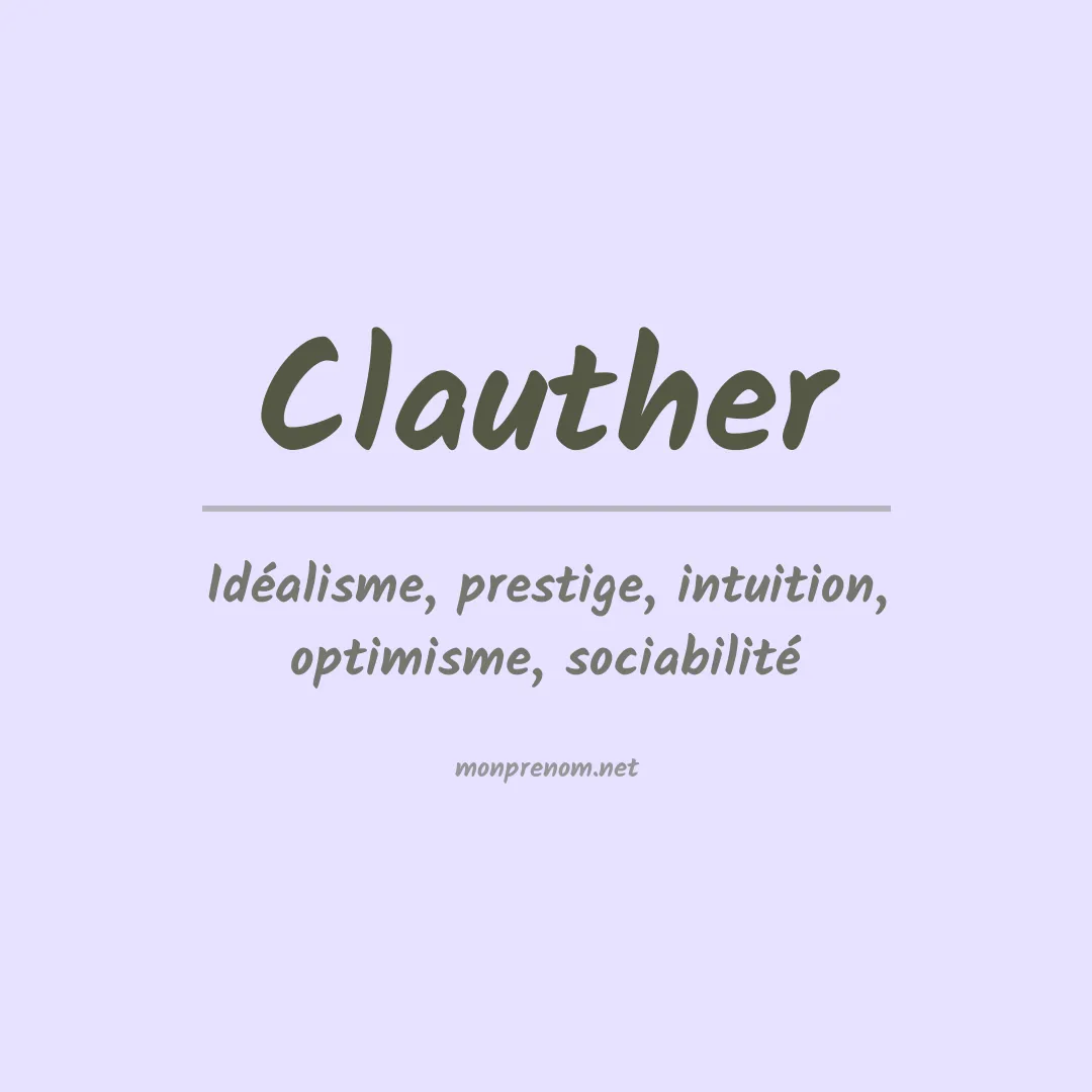 Signification du prénom Clauther