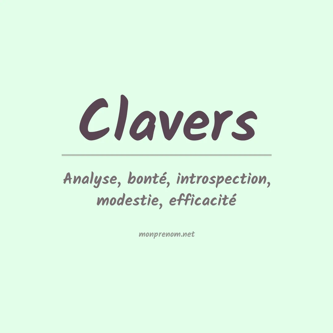 Signification du prénom Clavers