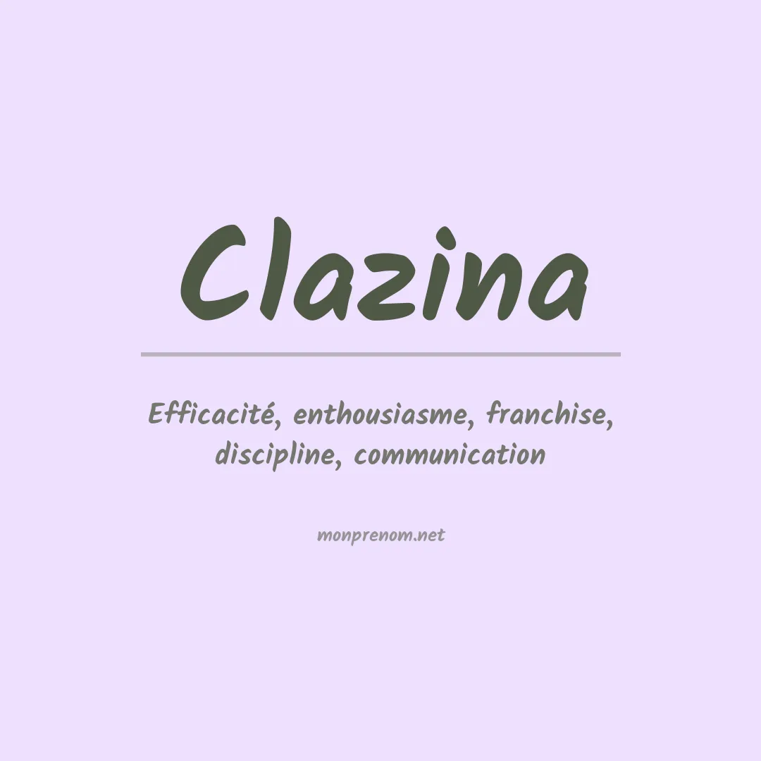 Signification du prénom Clazina