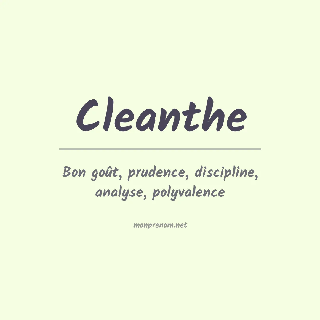 Signification du prénom Cleanthe