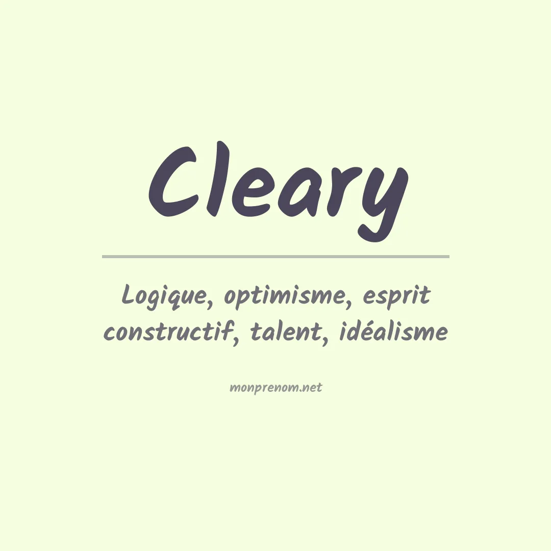 Prénom Cleary