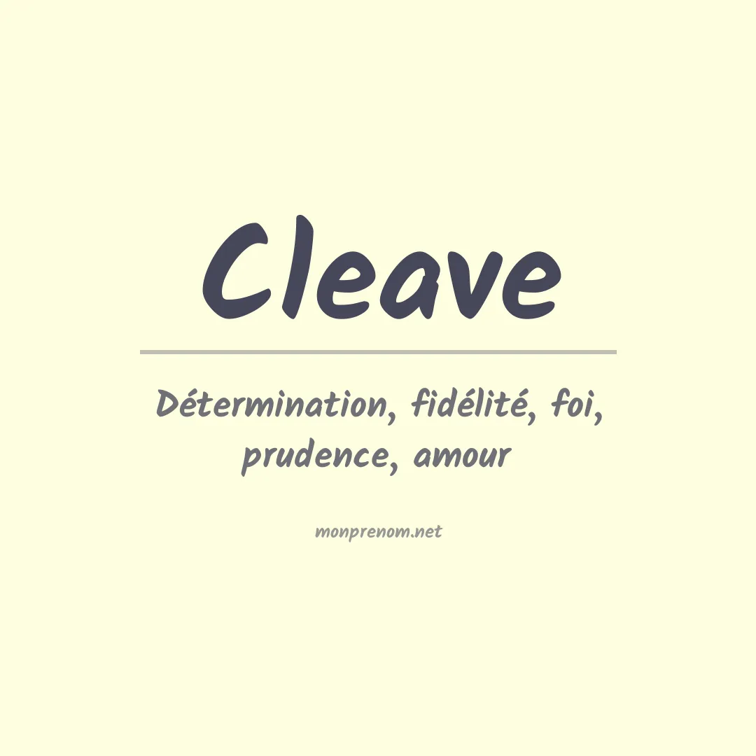 Signification du prénom Cleave