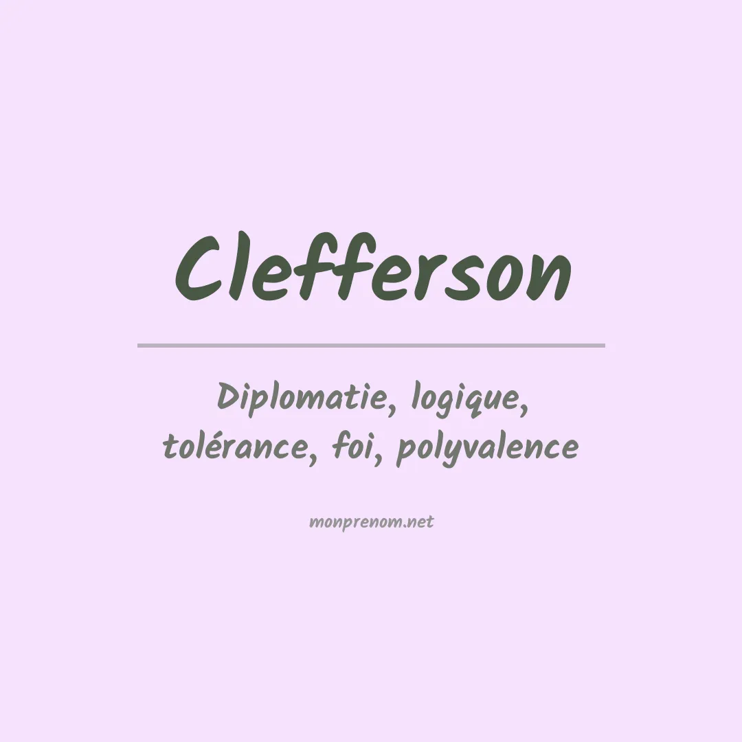 Signification du prénom Clefferson